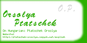 orsolya ptatschek business card